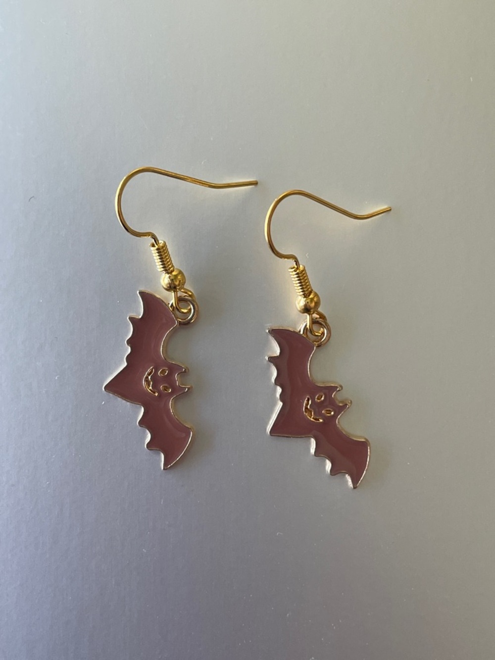 Gold Bat Drop Earrings in Brown - Women's Jewelry
